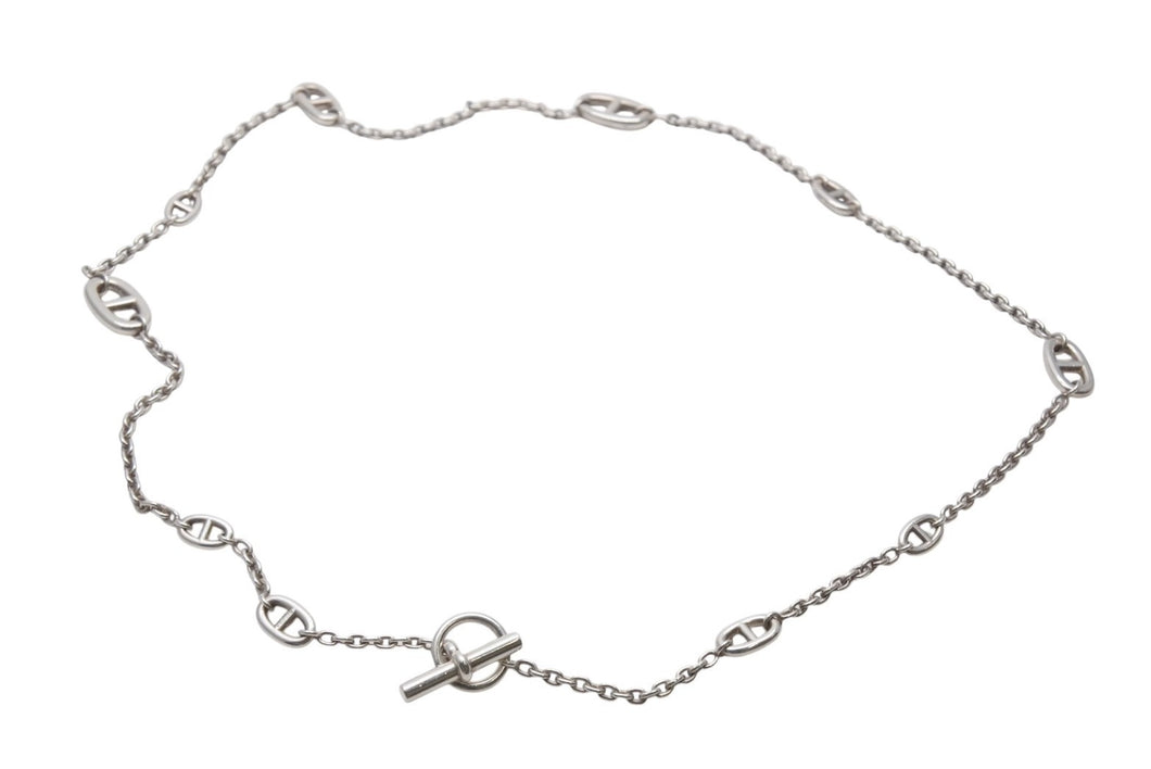 HERMES エルメス シェーヌダンクル ロング ネックレス 新型 ファランドール 10ポイントチャーム 20C049831 Ag925 71.7g 美品 中古 4b000778