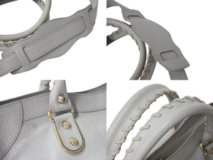 BALENCIAGA バレンシアガ The City ザ シティ ハンドバッグ ワンショルダー 2WAY 115748 レザー グレー 美品 中古 4b000078