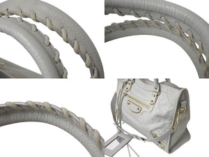 BALENCIAGA バレンシアガ The City ザ シティ ハンドバッグ ワンショルダー 2WAY 115748 レザー グレー 美品 中古 4b000078