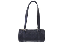 Load image into Gallery viewer, LOUIS VUITTON ルイヴィトン リトルパピヨン ハンドバッグ M92352 モノグラム サテン レザー ブラック シルバー金具 美品 中古 4b000817