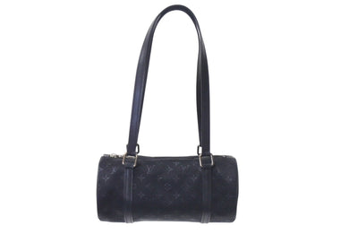 LOUIS VUITTON ルイヴィトン リトルパピヨン ハンドバッグ M92352 モノグラム サテン レザー ブラック シルバー金具 美品 中古 4b000817