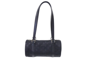 LOUIS VUITTON ルイヴィトン リトルパピヨン ハンドバッグ M92352 モノグラム サテン レザー ブラック シルバー金具 美品 中古 4b000817