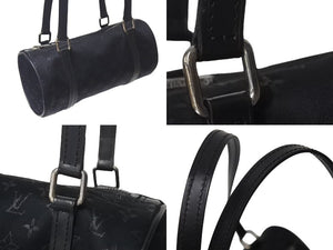 LOUIS VUITTON ルイヴィトン リトルパピヨン ハンドバッグ M92352 モノグラム サテン レザー ブラック シルバー金具 美品 中古 4b000817