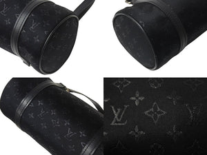 LOUIS VUITTON ルイヴィトン リトルパピヨン ハンドバッグ M92352 モノグラム サテン レザー ブラック シルバー金具 美品 中古 4b000817