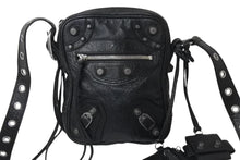 Load image into Gallery viewer, BALENCIAGA バレンシアガ ルカゴールXS ショルダーバッグ 719065 2020S ブラック ラムスキン シルバー金具 美品 中古 4b000843