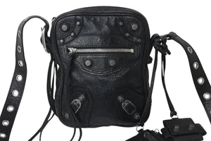 BALENCIAGA バレンシアガ ルカゴールXS ショルダーバッグ 719065 2020S ブラック ラムスキン シルバー金具 美品 中古 4b000843