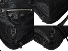 Load image into Gallery viewer, BALENCIAGA バレンシアガ ルカゴールXS ショルダーバッグ 719065 2020S ブラック ラムスキン シルバー金具 美品 中古 4b000843