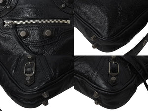 BALENCIAGA バレンシアガ ルカゴールXS ショルダーバッグ 719065 2020S ブラック ラムスキン シルバー金具 美品 中古 4b000843