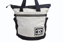 Load image into Gallery viewer, CHANEL シャネル スポーツライン リュック デイパック 2way ブラック ホワイト ナイロン キャンバス 美品 中古 4b000969