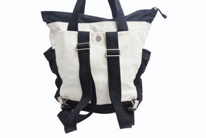 CHANEL シャネル スポーツライン リュック デイパック 2way ブラック ホワイト ナイロン キャンバス 美品 中古 4b000969