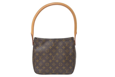 極美品 LOUIS VUITTON ルイヴィトン ルーピングMM ハンドバッグ M51146 モノグラム ゴールド金具 ブラウン 中古 4b000996