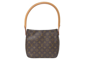 極美品 LOUIS VUITTON ルイヴィトン ルーピングMM ハンドバッグ M51146 モノグラム ゴールド金具 ブラウン 中古 4b000996
