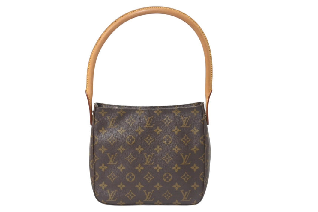 極美品 LOUIS VUITTON ルイヴィトン ルーピングMM ハンドバッグ M51146 モノグラム ゴールド金具 ブラウン 中古 4b000996