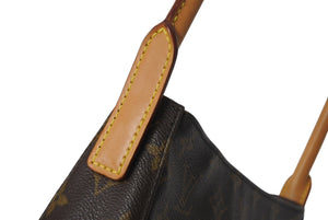 極美品 LOUIS VUITTON ルイヴィトン ルーピングMM ハンドバッグ M51146 モノグラム ゴールド金具 ブラウン 中古 4b000996