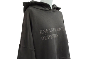 極美品 Enfants riches deprimes アンファンリッシュデプリメ ロゴ パーカー USA製 コットン ブラウン サイズL 中古 4c070821 正規品
