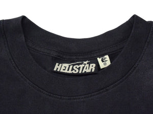 未使用 HELLSTAR ヘルスター ビガーザン サタン プリント半袖Tシャツ トップス コットンブラック サイズM 中古 4c076158 
