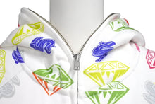 Load image into Gallery viewer, 新品未使用 BILLIONAIREBOYSCLUB ビリオネアボーイズクラブ CASANOVA カサノバ 総柄 ジップアップパーカー ホワイト マルチカラー サイズXL