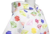 Load image into Gallery viewer, 新品未使用 BILLIONAIREBOYSCLUB ビリオネアボーイズクラブ CASANOVA カサノバ 総柄 ジップアップパーカー ホワイト マルチカラー サイズL