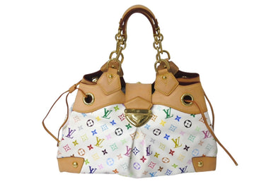 LOUISVUITTON ルイヴィトン モノグラム マルチカラー ウルスラ ブロン ハンドバッグ PVC ヌメ革 M40123 マルチカラー 美品 中古 4b000991