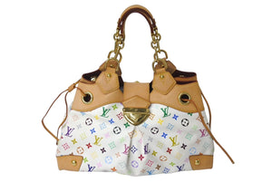 LOUISVUITTON ルイヴィトン モノグラム マルチカラー ウルスラ ブロン ハンドバッグ PVC ヌメ革 M40123 マルチカラー 美品 中古 4b000991