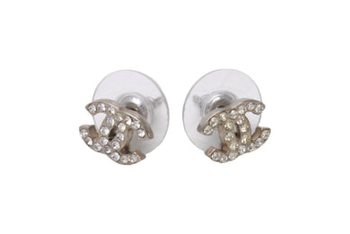 CHANEL シャネル ココマーク ピアス 重量約1.4g 09C刻印 シルバー メタル ラインストーン 両耳用 美品 中古 4b001035