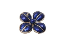 Load image into Gallery viewer, 極美品 CHANEL シャネル カメリア ブローチ 重量約17.6g 07A刻印 ココマーク レジン メタル GP ゴールド ブルー 中古 4b001047