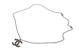 極美品 CHANEL シャネル ココマーク ネックレス 重量約11.5g 06C刻印 全長約60cm メタル ラインストーン カラーストーン シルバー 中古 4b001048