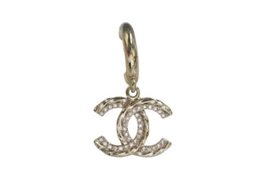CHANEL シャネル ココマーク ピアス 重量約6.4g B23B刻印 メタル ラインストーン GP ゴールド クリア ぶら下がり 両耳用 美品 中古 4b001057