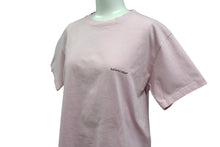 Load image into Gallery viewer, BALENCIAGA バレンシアガ 半袖Tシャツ 578137 サイズM ロゴプリント ピンク ブラック コットン 美品 中古 4b001085