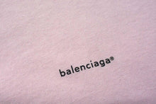 Load image into Gallery viewer, BALENCIAGA バレンシアガ 半袖Tシャツ 578137 サイズM ロゴプリント ピンク ブラック コットン 美品 中古 4b001085