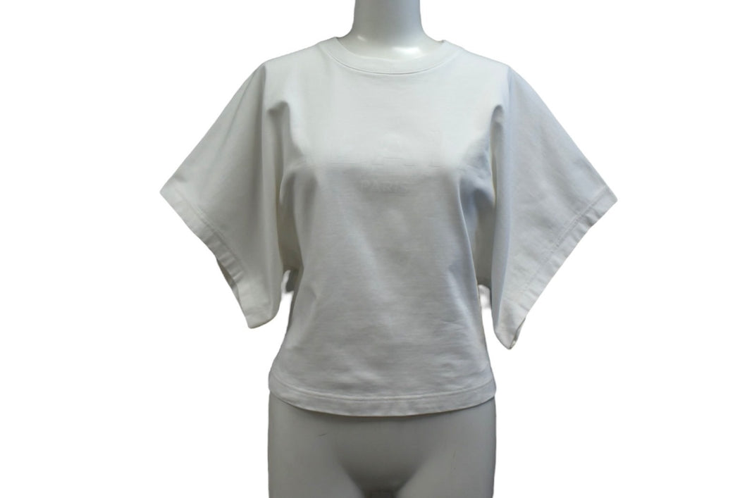 ALAIA アライア 半袖Tシャツ AA9H02911J017 サイズ36 ロゴ プリント ホワイト イタリア製 美品 中古 4b001107