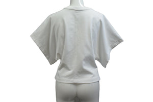ALAIA アライア 半袖Tシャツ AA9H02911J017 サイズ36 ロゴ プリント ホワイト イタリア製 美品 中古 4b001107