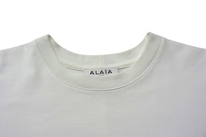 ALAIA アライア 半袖Tシャツ AA9H02911J017 サイズ36 ロゴ プリント ホワイト イタリア製 美品 中古 4b001107