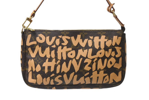 LOUIS VUITTON ルイヴィトン ポシェットアクセソワ―ル ポーチ M92193 モノグラム グラフィティ ブラウン PVC 美品 中古 4b001119