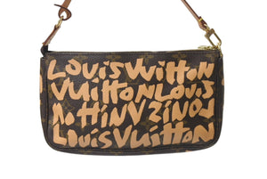 LOUIS VUITTON ルイヴィトン ポシェットアクセソワ―ル ポーチ M92193 モノグラム グラフィティ ブラウン PVC 美品 中古 4b001119