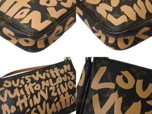 LOUIS VUITTON ルイヴィトン ポシェットアクセソワ―ル ポーチ M92193 モノグラム グラフィティ ブラウン PVC 美品 中古 4b001119