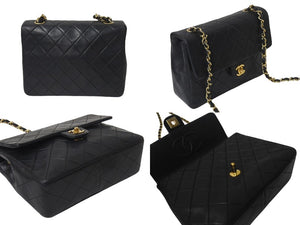 CHANEL シャネル ミニマトラッセ20 ショルダーバッグ 1番台 A01163 ブラック ラムスキン ゴールド金具 美品 中古 4b001121