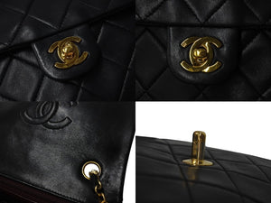 CHANEL シャネル ミニマトラッセ20 ショルダーバッグ 1番台 A01163 ブラック ラムスキン ゴールド金具 美品 中古 4b001121