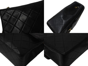 CHANEL シャネル ミニマトラッセ20 ショルダーバッグ 1番台 A01163 ブラック ラムスキン ゴールド金具 美品 中古 4b001121