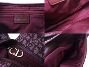 Christian Dior クリスチャンディオール サドルバッグ ガリアーノ期 ハンドバッグ トロッター柄 レザー レッド 美品 中古 4b001122