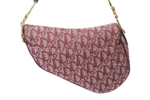 Load image into Gallery viewer, Christian Dior クリスチャンディオール サドルバッグ ガリアーノ期 ハンドバッグ トロッター柄 レザー レッド 美品 中古 4b001122