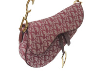Load image into Gallery viewer, Christian Dior クリスチャンディオール サドルバッグ ガリアーノ期 ハンドバッグ トロッター柄 レザー レッド 美品 中古 4b001122