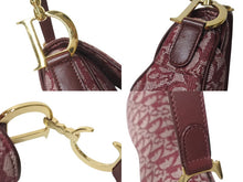 Load image into Gallery viewer, Christian Dior クリスチャンディオール サドルバッグ ガリアーノ期 ハンドバッグ トロッター柄 レザー レッド 美品 中古 4b001122