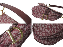 Load image into Gallery viewer, Christian Dior クリスチャンディオール サドルバッグ ガリアーノ期 ハンドバッグ トロッター柄 レザー レッド 美品 中古 4b001122