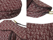 Load image into Gallery viewer, Christian Dior クリスチャンディオール サドルバッグ ガリアーノ期 ハンドバッグ トロッター柄 レザー レッド 美品 中古 4b001122