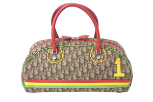 Christian Dior クリスチャンディオール ハンドバッグ 01RU 0094 トロッター ラスタカラー ブラウン シルバー金具 美品 中古 4b001123