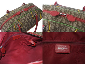 Christian Dior クリスチャンディオール ハンドバッグ 01RU 0094 トロッター ラスタカラー ブラウン シルバー金具 美品 中古 4b001123
