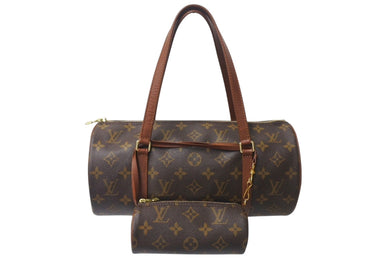 LOUIS VUITTON ルイヴィトン パピヨン30 モノグラムキャンバス ハンドバッグ 旧型 筒形 M51365 ブラウン 美品 中古 4b001126