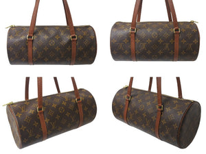LOUIS VUITTON ルイヴィトン パピヨン30 モノグラムキャンバス ハンドバッグ 旧型 筒形 M51365 ブラウン 美品 中古 4b001126