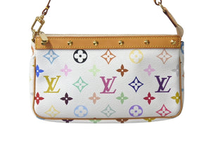 極美品 LOUIS VUITTON ルイヴィトン ポシェット アクセソワール アクセサリーポーチ M92649 モノグラム マルチカラー 村上隆 中古 4b000876
